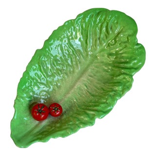 Vintage Carlton Ware Lettuce Leaf Dish With Tomatoes For Sale