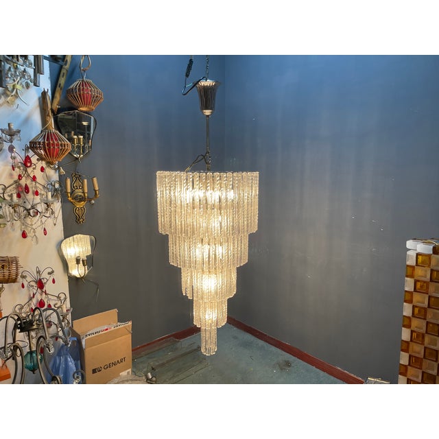 Large Murano Glass Rod Chandelier, Italy, 1980s For Sale - Image 6 of 18