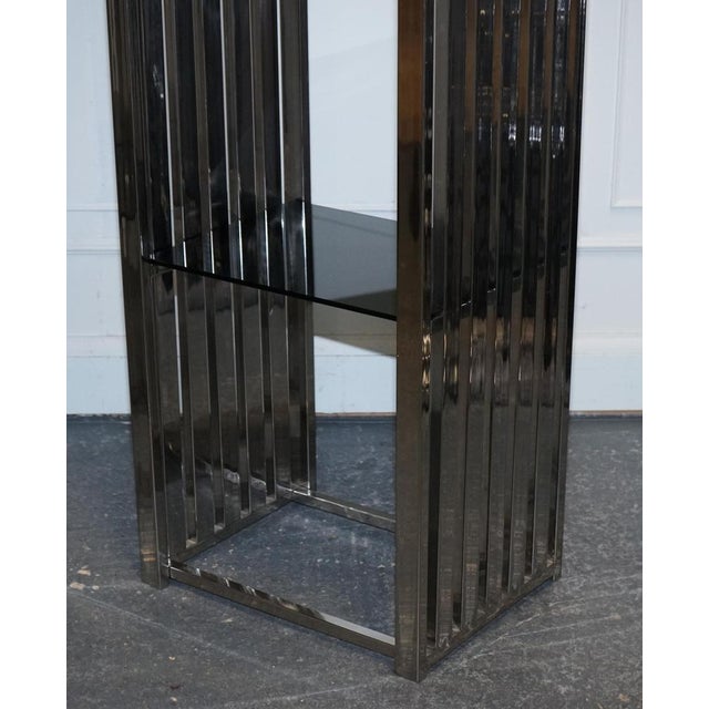 Metal Stainless Steel Bookcases with Smoked Glass Shelves from Casa Padrino, Set of 2 For Sale - Image 7 of 12