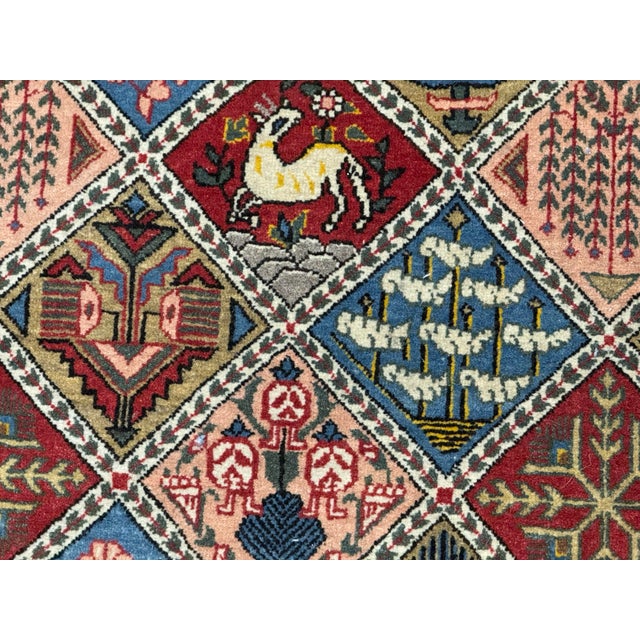 4ft 7in × 6ft 10in Persian Bakhtiari-Style Kheshti Garden Panel Wool Rug, Vintage For Sale In San Francisco - Image 6 of 12