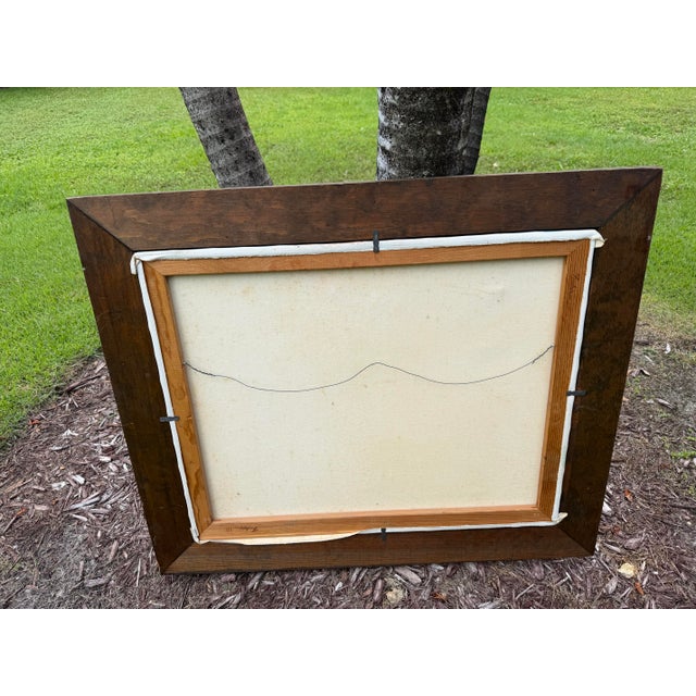 Vintage Original Trompe-L’Oeil Western Still Life Oil Painting in Rustic Wood Frame For Sale - Image 10 of 12