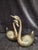 Mid-Century Modern solid brass swan figures, shiny finish, a beautiful addition to any decor, lovely accent pieces