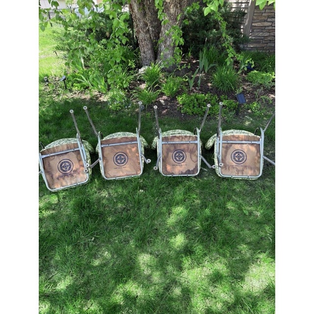 Set of 4 Vintage Brody Seating Company Chrome Dining Chairs With Original Floral Upholstery For Sale - Image 4 of 10