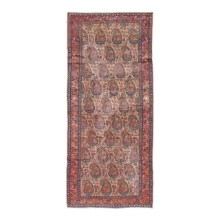 Late 19th-Century Antique Persian Paisley Seneh Malayer Rug With Large Paisley Field 4'0"x9'2" For Sale