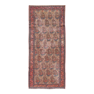 Late 19th-Century Antique Persian Paisley Seneh Malayer Rug With Large Paisley Field 4'0"x9'2"