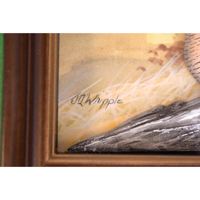 Hand Painted Bob White Quail Composition Relief Sculpture & Landscape by Joseph Q. Whipple (Signed & Dated 10/84) For Sale - Image 4 of 5