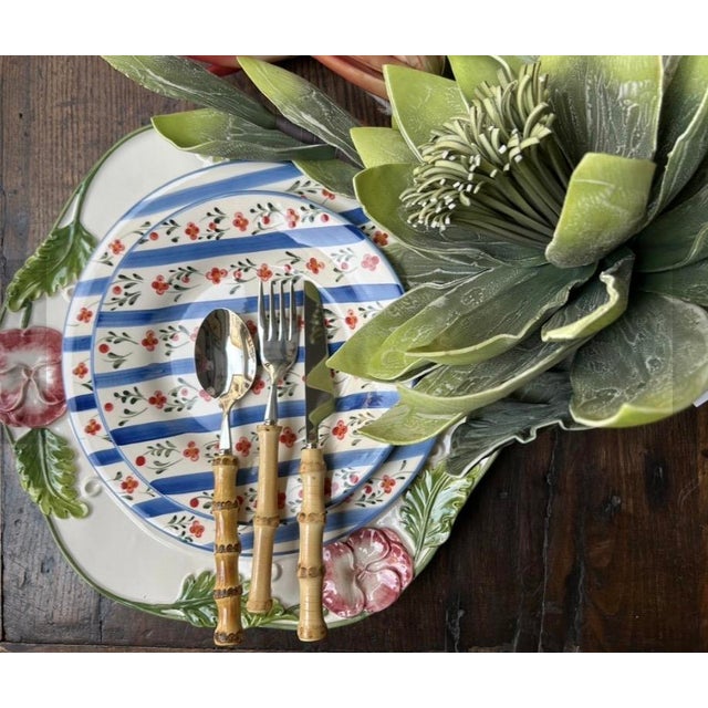 Contemporary Garden Tableware Set for Four People by Les Ottomans, Set of 12 For Sale - Image 3 of 4