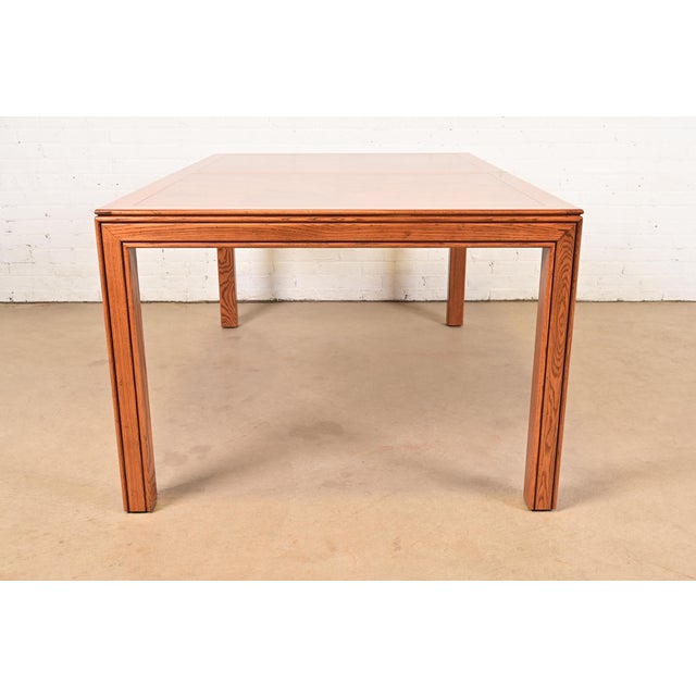 Henredon Mid-Century Modern Burl Wood Parsons Dining Table, Newly Refinished For Sale - Image 10 of 12