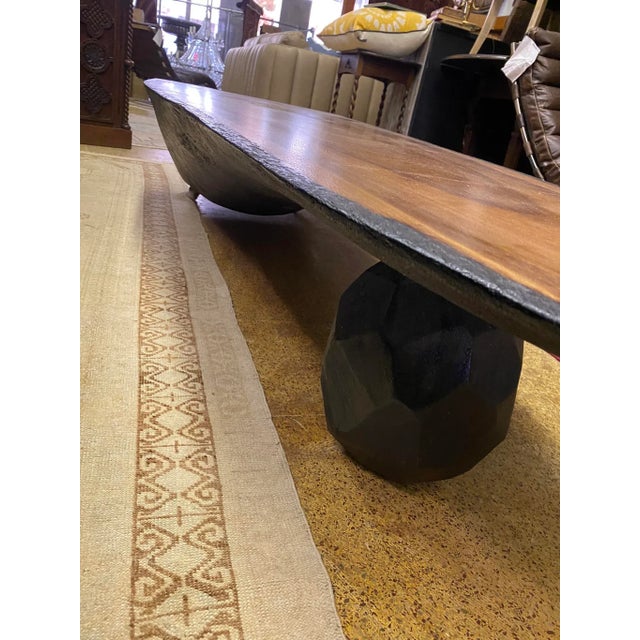 Wood Organic & Natural Wood Long Coffee Table For Sale - Image 7 of 13