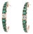 LeVian 1.20ctw Emerald & Diamond Hoop Earrings, 14k Yellow Gold, Length .75 In., Pair For Sale