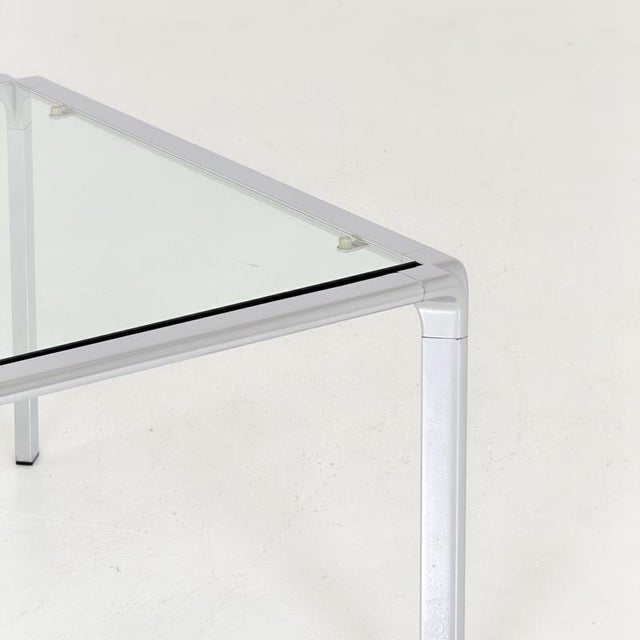 Mid-Century Modern Italian Bauhaus Square Coffee Table in Chrome and Glass, 1980s For Sale - Image 9 of 16