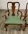 Queen Anne Vintage Queen Anne Wood and Vinyl Dining Arm Chairs - Pair For Sale - Image 3 of 8