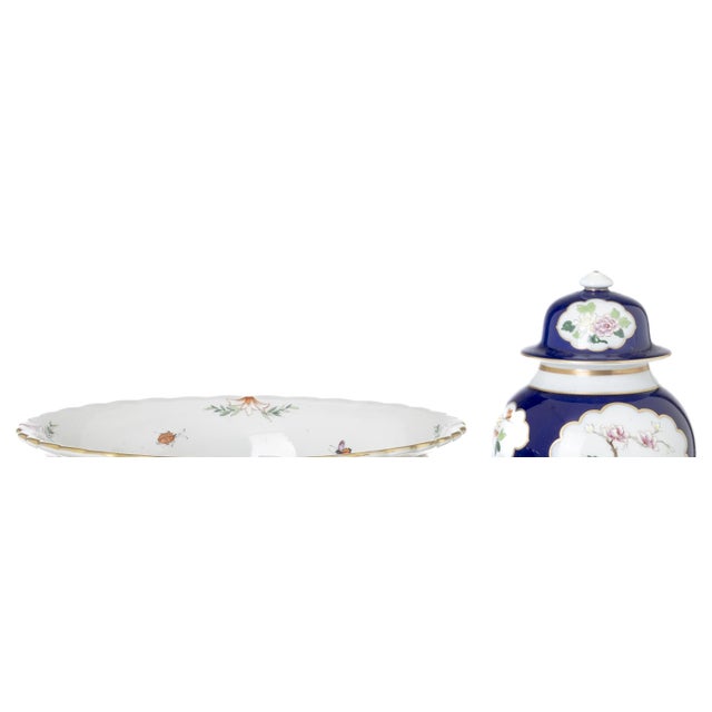 Porcelain Jar with Lid and Fruit Bowl from Vista Alegre, Set of 2 For Sale - Image 4 of 7
