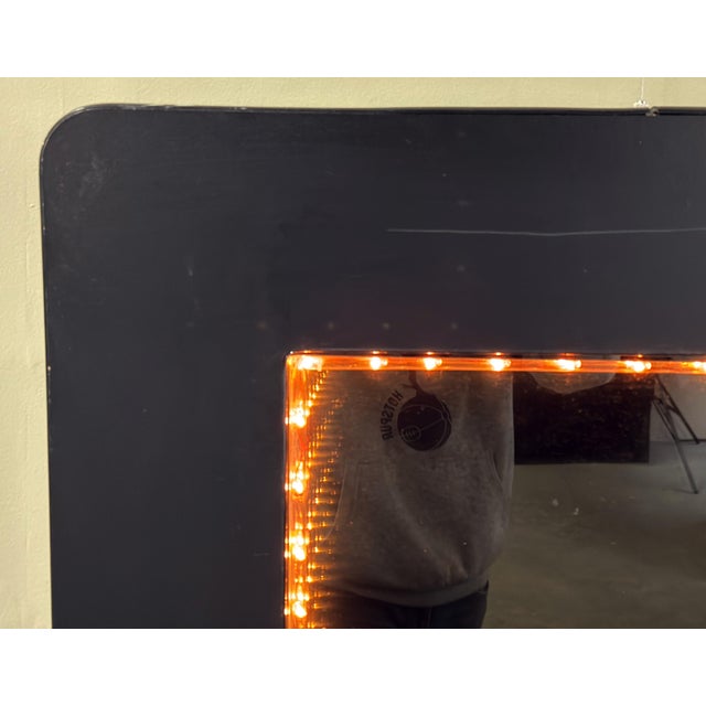 Vintage c.1970's/80's Infinity Mirror Wall Light in Matte Black For Sale - Image 4 of 12