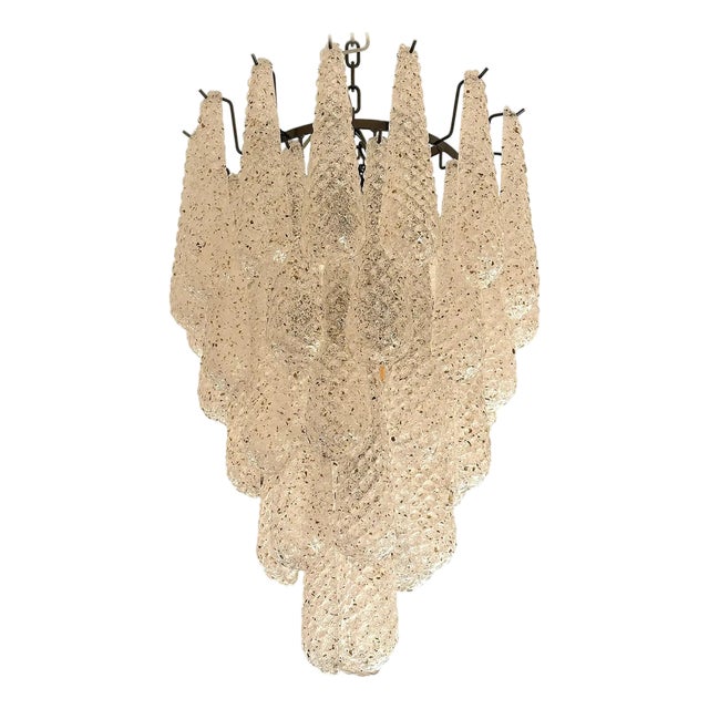 Venetian Murano Glass Chandelier in Black Nickel by Simoeng For Sale