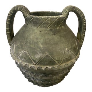 Vintage Spanish Mid-Century Modern Studio Pottery Amphora Vase For Sale
