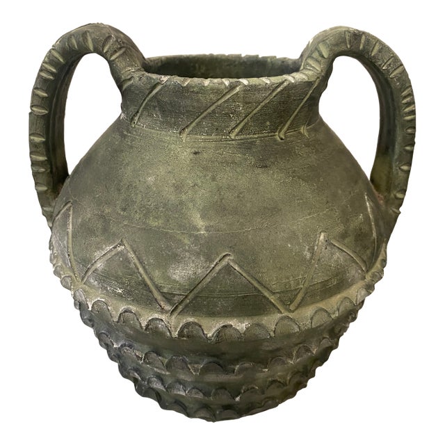 Vintage Spanish Mid-Century Modern Studio Pottery Amphora Vase For Sale