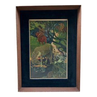 1950s Framed Paul Gauguin Print of Horserider in a Jungle For Sale