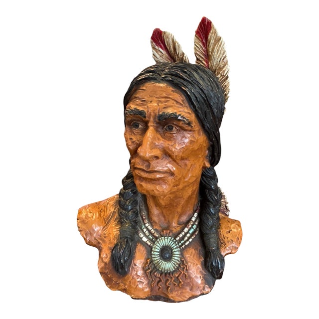 Native American Chief Bust by v. Kendrick, Signed For Sale
