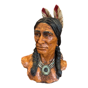 Native American Chief Bust by v. Kendrick, Signed