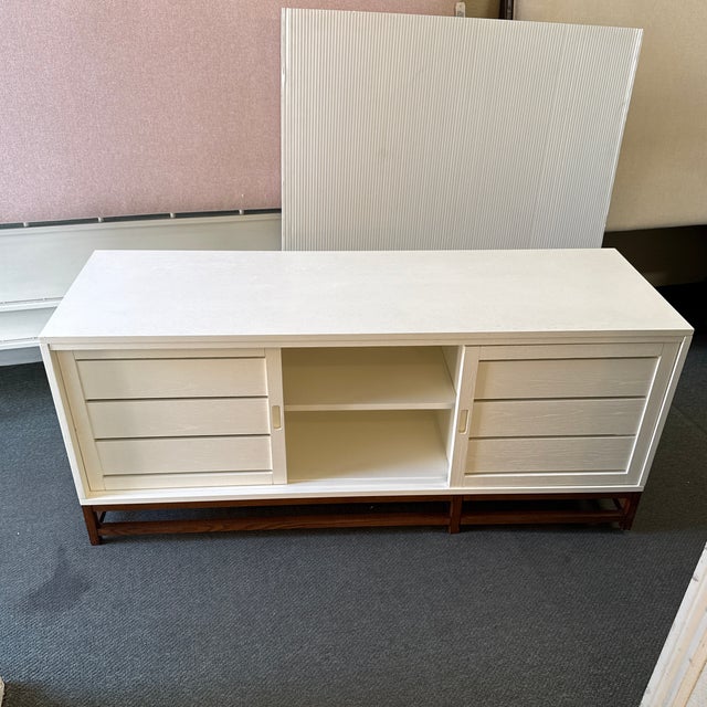 Crate & Barrel Clapboard Media Console, White For Sale - Image 12 of 12