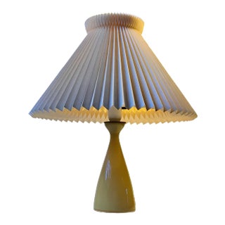 Honey Yellow Cased Glass Table Lamp by Jacob E. Bang for Kastrup, 1950s For Sale