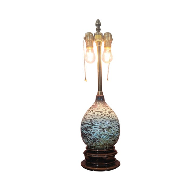Antique Marbro Lamp Company Crackle Glass Table Lamp This beautiful vintage table lamp attributed to the Marbro Lamp...