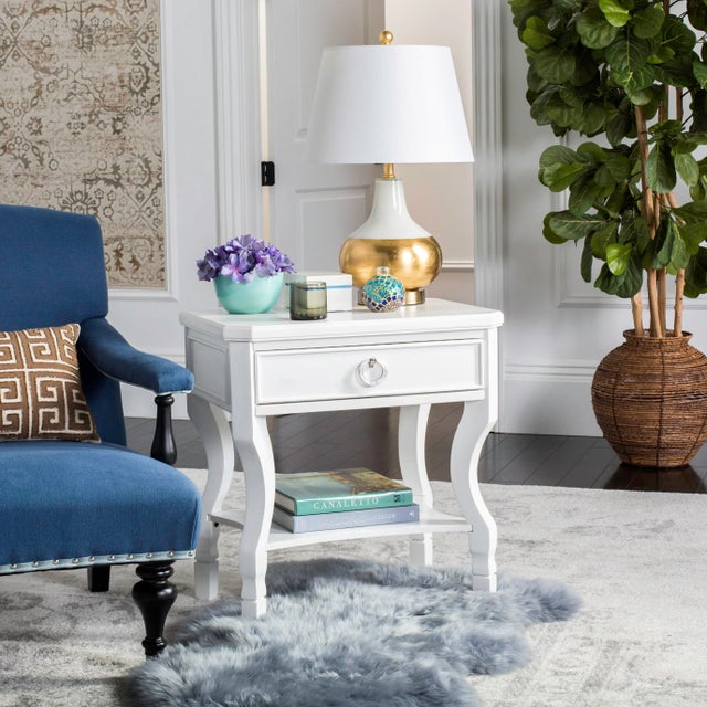 One Drawer Nightstand in White For Sale - Image 9 of 11