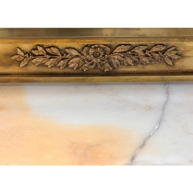 Mid 20th Century Hollywood Regency Brass and Onyx Dressing Table With Candelabra Mirror For Sale - Image 12 of 15