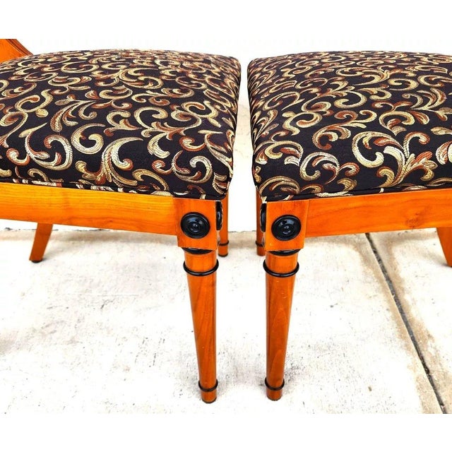Pair of Biedermeier Empire Chairs Burl For Sale - Image 9 of 12