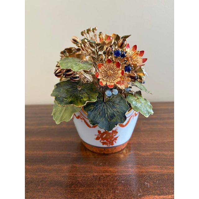 1970s Fleurs Des Siècles Enamel Flower Bouquet by Vista Alegre for Mottahedeh For Sale - Image 9 of 10
