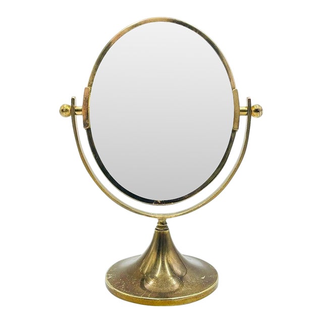 Vintage Brass Vanity Mirror by Charles Hollis Jones, Usa, 1960s For Sale