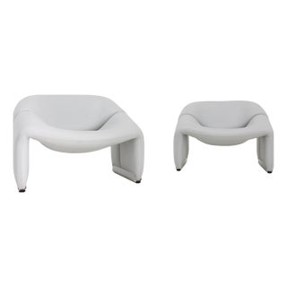 F598 Groovy M Chairs in Leather by Pierre Paulin for Artifort, 1970s, Set of 2 For Sale