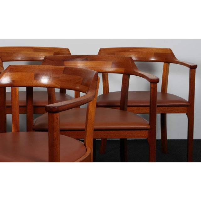 Karl Andersson & Söner Mahogany KA Armchairs by Rigmor Andersen & Annelise Bjørner for Karl Andersson & Söner, 1970s, Set of 6 For Sale - Image 4 of 8