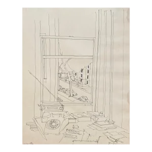 1973 Edward Fogle Office Window Drawing