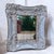 French Country French Country Wall Mirror Features a Heavily Distressed White Frame With Gold Trim For Sale - Image 3 of 15