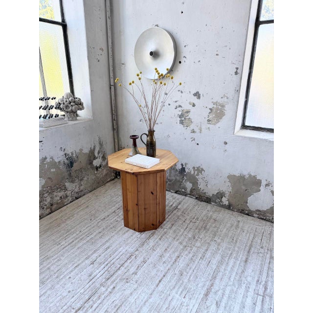 Hexagonal Pine Console Table from Regain, 1970s For Sale - Image 4 of 18