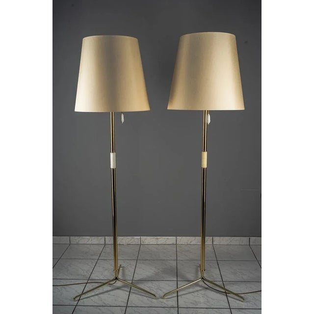 Large Model 2035 Helios Floor Lamps in Brass by J. T. Kalmar, 1960s, Set of 2 For Sale - Image 16 of 16