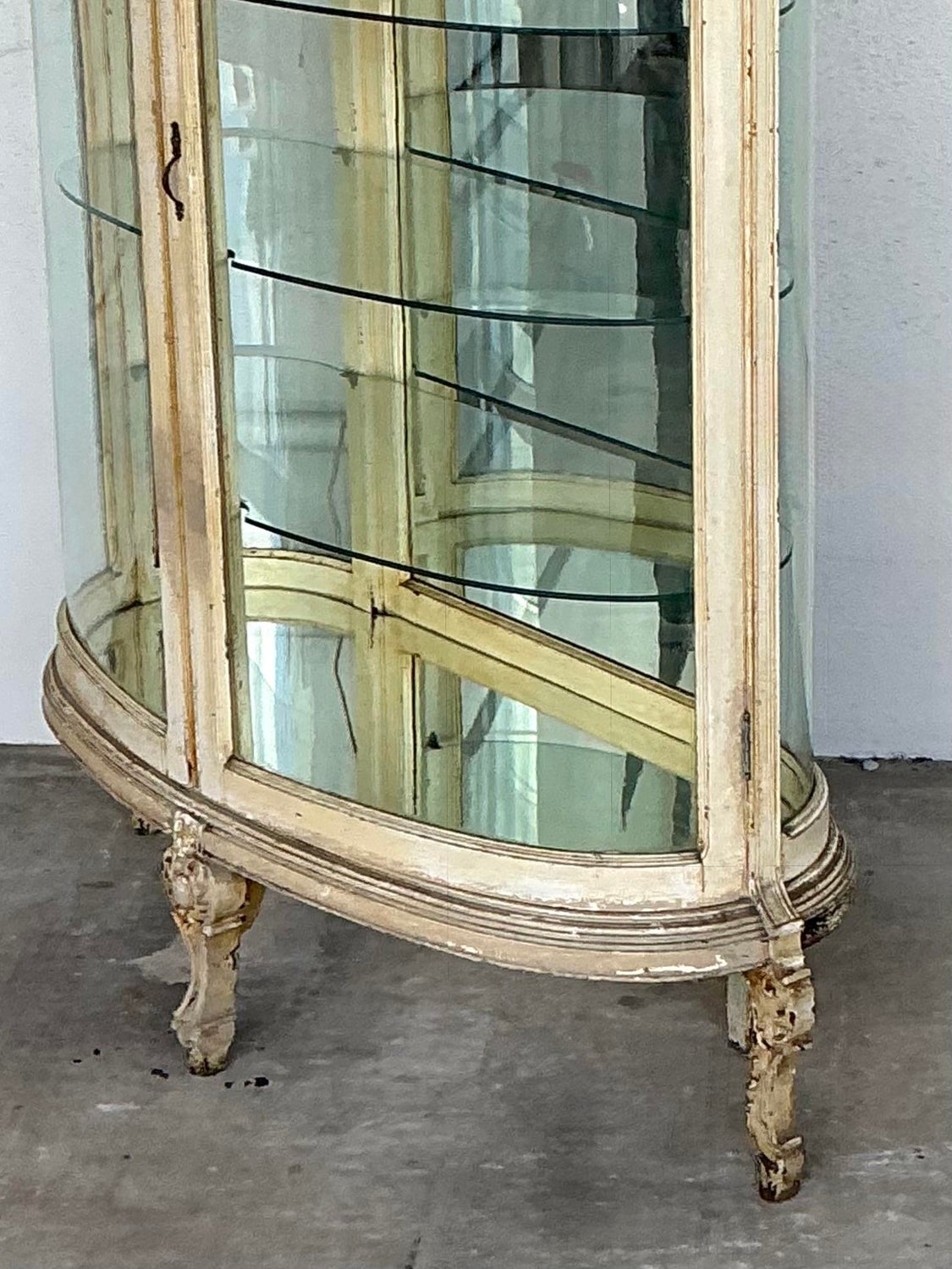 Vintage Curved Glass Display Cabinet - Back view
