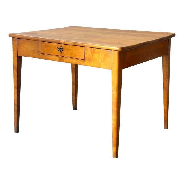 Biedermeier Table in Cherry Wood with Drawer, 1800s For Sale