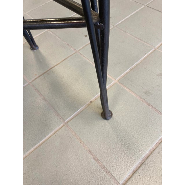 Late 20th Century Ethan Allen Wrought Iron Bar Height Counter Stools - a Pair For Sale - Image 11 of 12