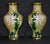 1980s Vintage Chinese Cloisonne Enamel Vases Pair Mirrored Floral Chrysanthemum Mums For Sale - Image 5 of 15