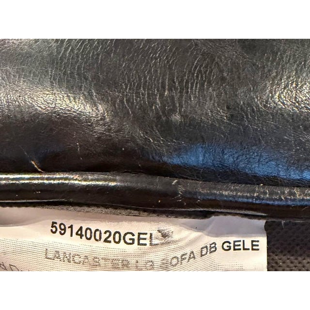 Traditional Restoration Hardware Lancaster Luxe Black Leather Sofa For Sale - Image 3 of 3