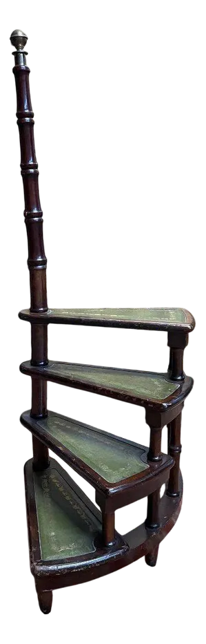 English Library Step Stool in English Leather