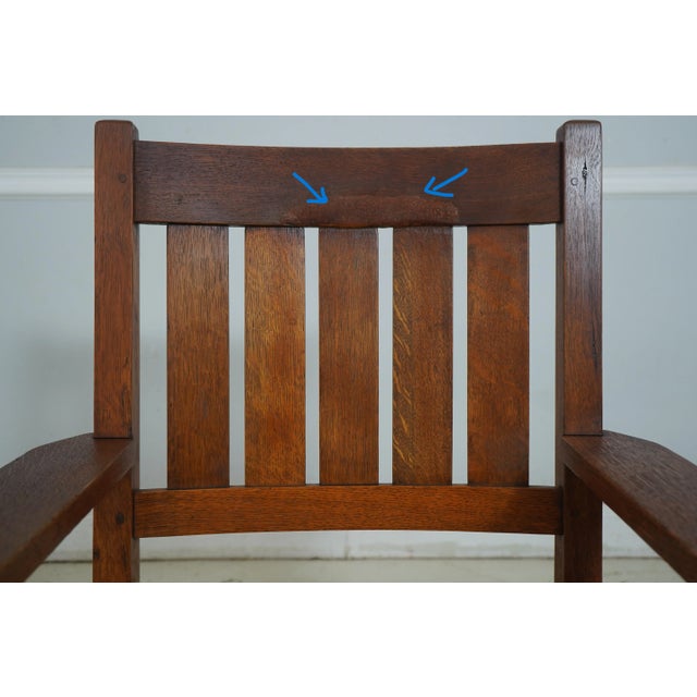 Gustav Stickley Mission Oak Armchair For Sale - Image 11 of 18