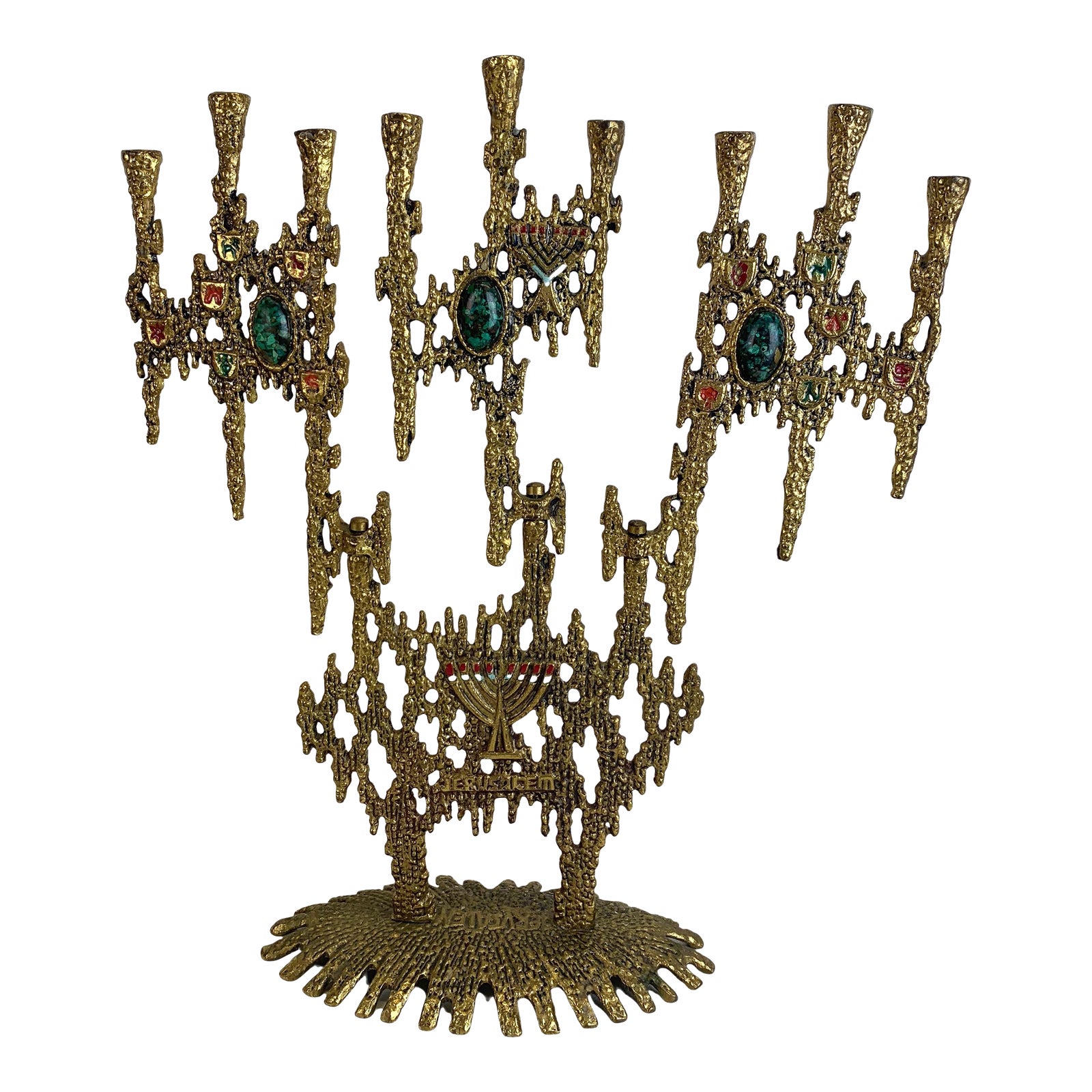 1960s Brutalist Hanukah Menorah by Wainberg Chairish