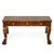 A beautifully crafted wooden bench, distinguished by masterfully carved lion paw feet, three practical drawers and two...