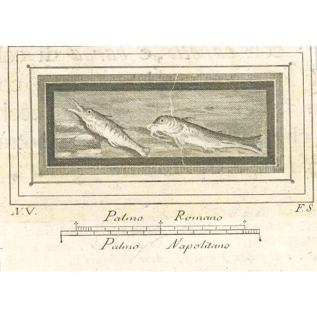 Ancient roman scene from the series "antiquities of herculaneum", is an etching on paper realized by various authors in...