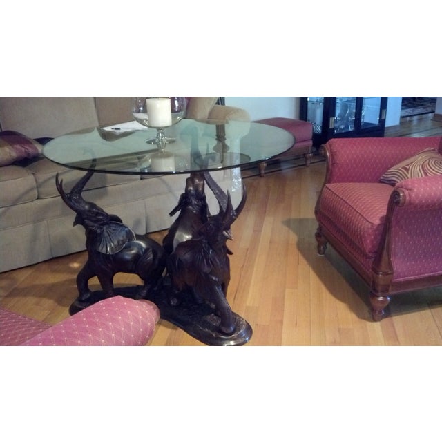 1990s Heavy Bronze Elephant Table Base For Sale - Image 5 of 5