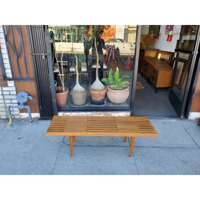 Midcentury Retro Slat Coffee Table For Sale In Los Angeles - Image 6 of 11